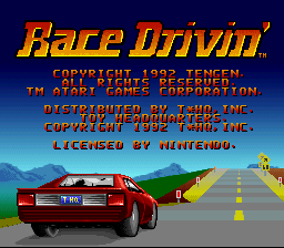 Race Drivin' (USA) Title Screen